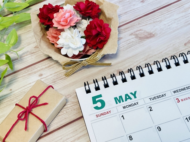 2026年のゴールデンウィーク直後に到来する母の日カレンダーのイメージ